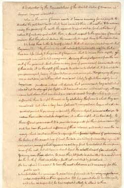 Declaration of Independence [manuscript copy by Thomas Jefferson, 1776] 