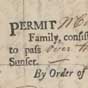 Permit to pass through British lines, May 1775