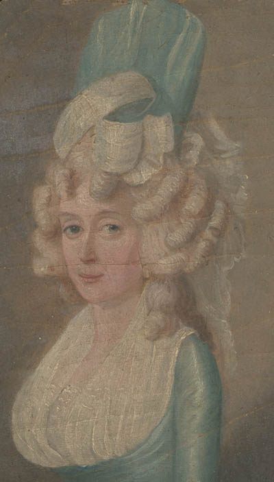 Miniature portrait, oil on canvas by an unidentified artist, [ca. 1792]