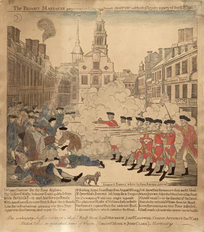 The Bloody Massacre perpetrated in King Street, Boston on March 5th 1770 by a party of the 29th Regiment Engraving