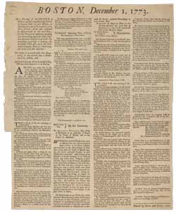 Boston, December 1, 1773. At a meeting of the people ... Broadside