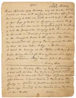 John Rowe diary 11, 1-4 September 1774, pages 1901-1902 