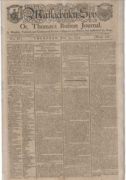 Massachusetts Spy Or, Thomas`s Boston Journal 