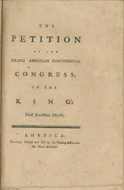 The Petition of the Grand American Continental Congress, to the King`s Most Excellent Majesty 