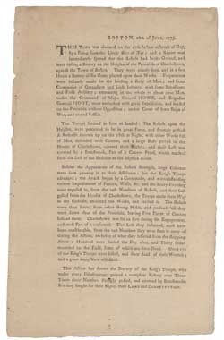 Boston, 26th of June, 1775: This Town was alarmed on the 17th Instant ... Broadside