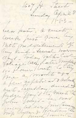 Letter from Marian Hooper Adams to Robert W. Hooper, 8 April 1883 