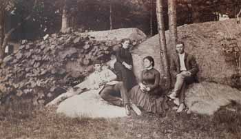 Adams group on rocks Photograph