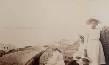 Hooper girls on Lee Rocks at shore Photograph