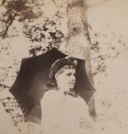 Grace Minot, half-length, outdoors, with parasol Photograph