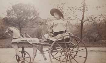 Alice Hay outside, in velocipede Photograph