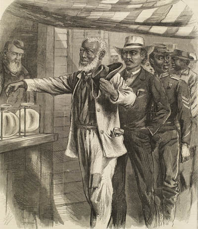 The First Vote. Engraving